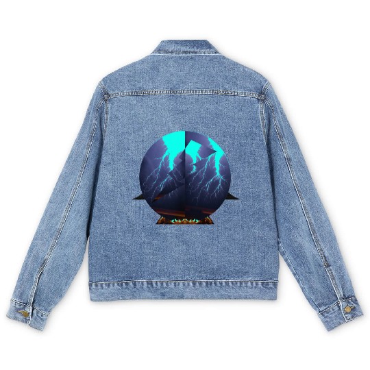 Royal Blue Lightning Men's Denim Jackets
