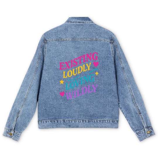Queer Pride Queer Joy LGBTQ+ Affirmation Trans Men's Denim Jackets