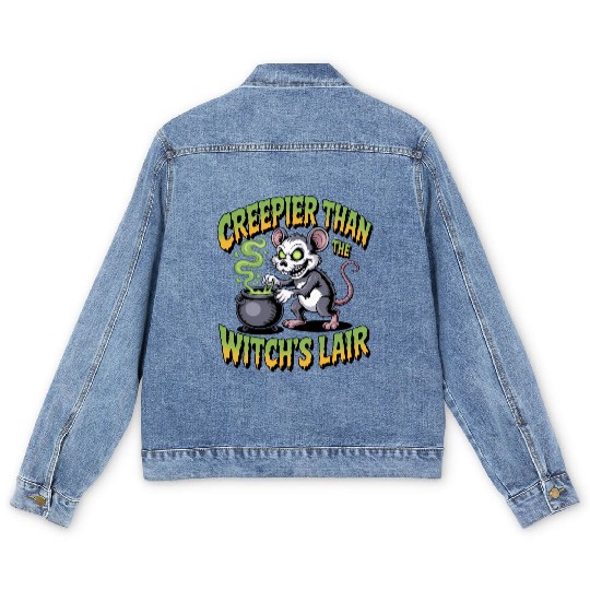 Creepy Mouse Witch Lore Men's Denim Jackets