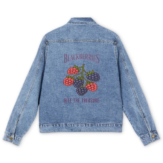 Berries Treasure, wild nature fruit Men's Denim Jackets