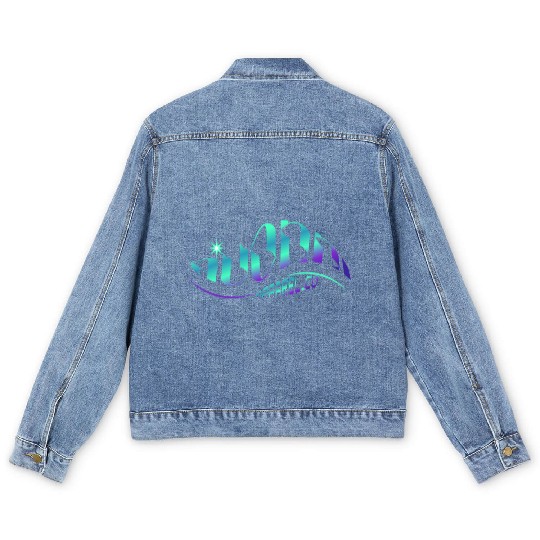 Galactic Adventure Typography Design Men's Denim Jackets