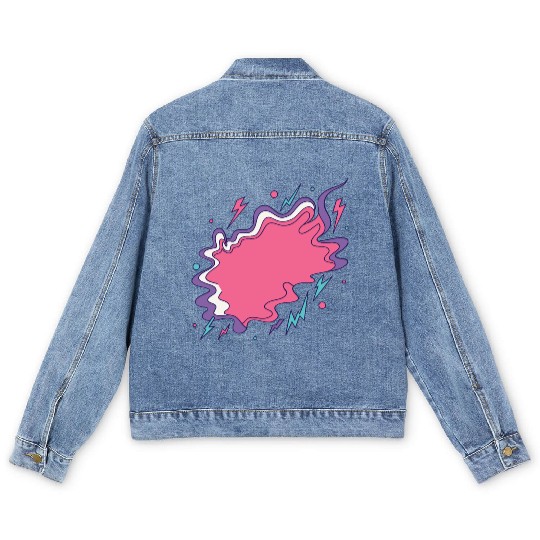 Vibrant Storm Cloud Illustration Men's Denim Jackets