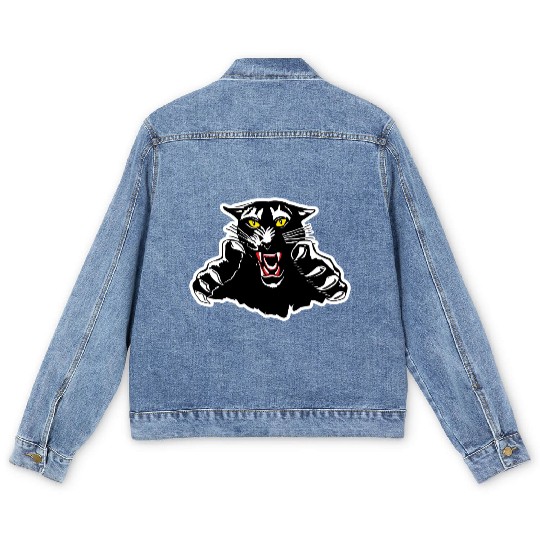 Black Panther Claw Design Men's Denim Jackets