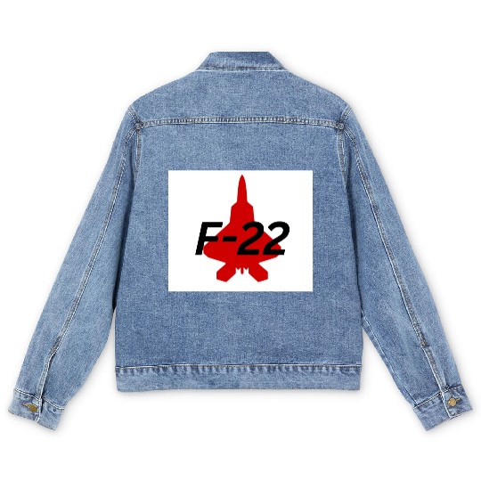 F-22 Stealth Fighter Silhouette Design Men's Denim Jackets