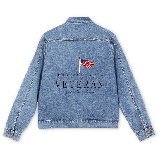 Proud Daughter Of A US Air Force Veteran Men's Denim Jackets