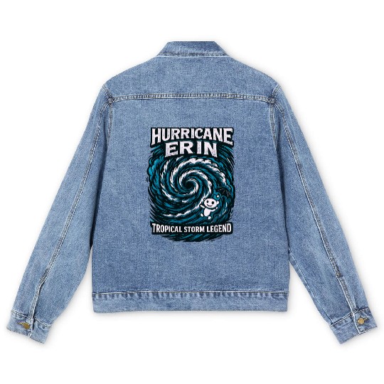 Hurricane Erin Tropical Storm Legend Men's Denim Jackets