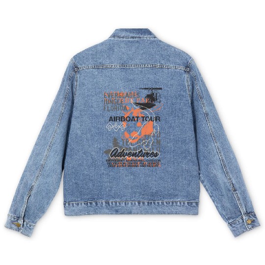 Airboat Alligator Tours Florida Everglades Men's Denim Jackets