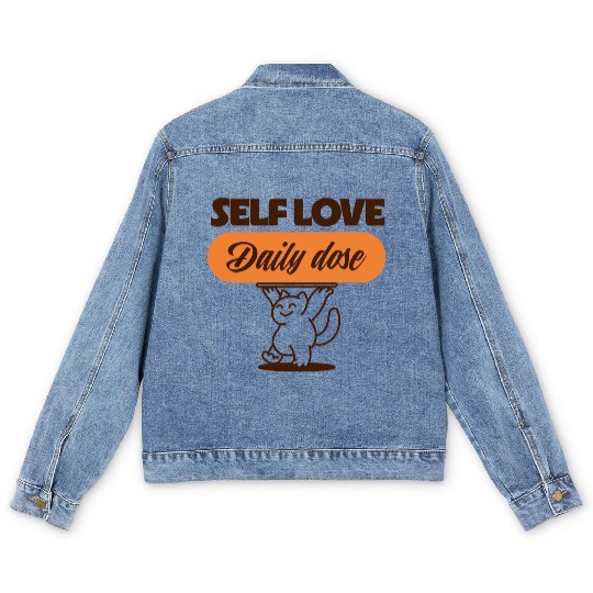 Self Love Cat Daily Dose Men's Denim Jackets