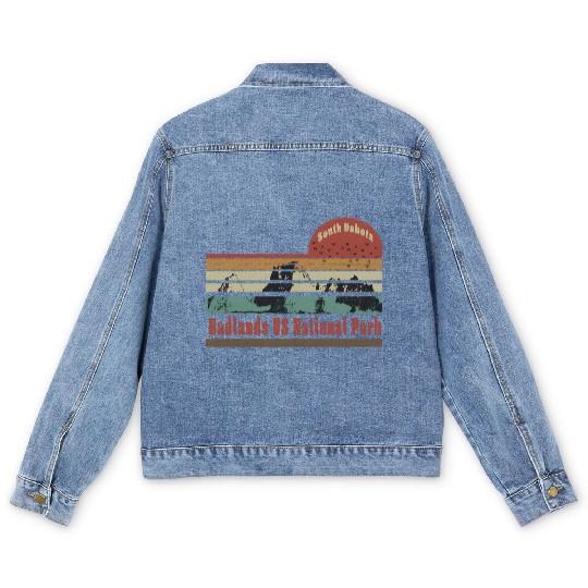 Badlands US National Park South Dakota Travel Men's Denim Jackets