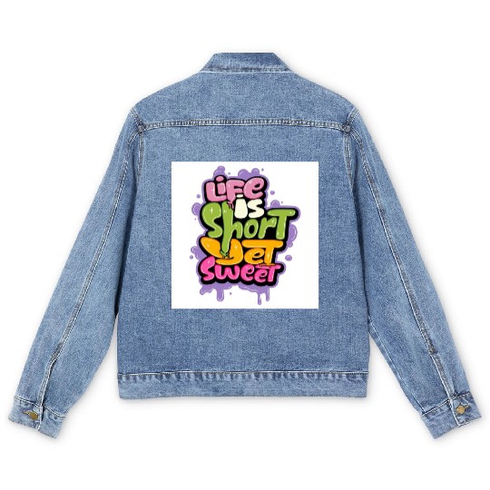 Life is Short Eat Sweet Graffiti Men's Denim Jackets