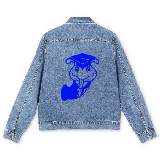 Caterpillar hole school graduation passed College Men's Denim Jackets