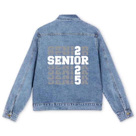 Futuristic Senior Number Typography Men's Denim Jackets