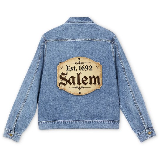 Vintage Salem Establishment Logo Design Men's Denim Jackets