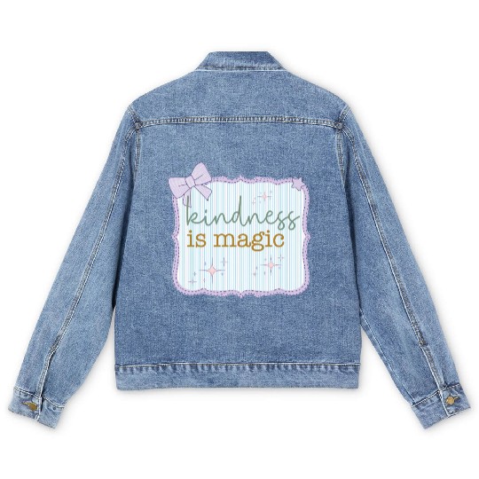 Kindness Is Magic Inspirational Design Men's Denim Jackets