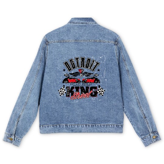 Retro Octobite Hot Rod Detroit Garage Men's Denim Jackets