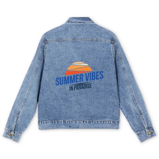Summer Vibes in Paradise Design Men's Denim Jackets