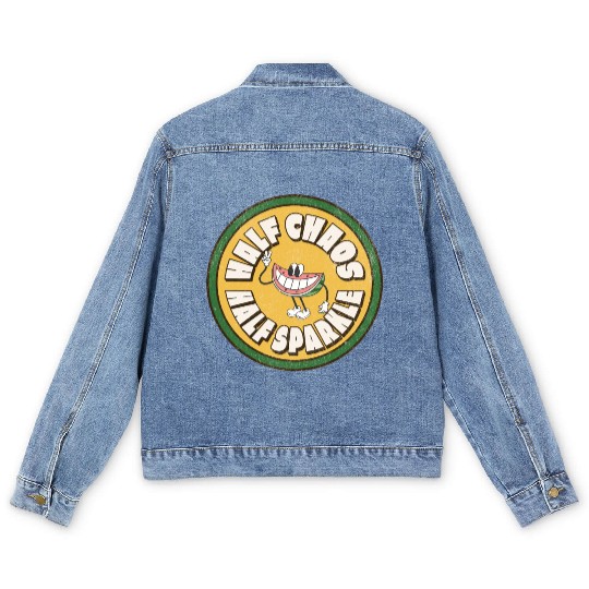 Watermelon Half with Playful Smile Men's Denim Jackets