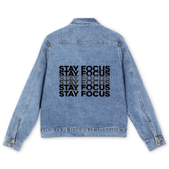 Inspirational Focus Typography Design Men's Denim Jackets