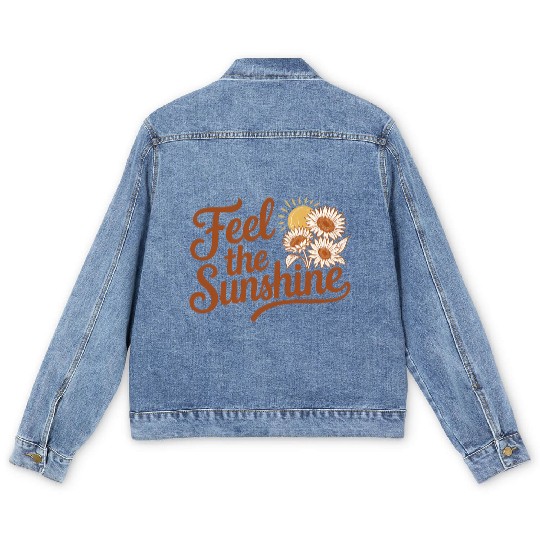 Sunflower and Sun Embrace Graphic Men's Denim Jackets