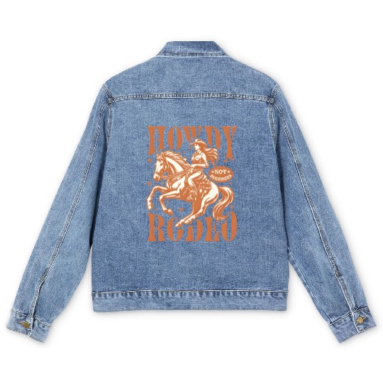 Empowered Cowgirl Riding Horse Men's Denim Jackets