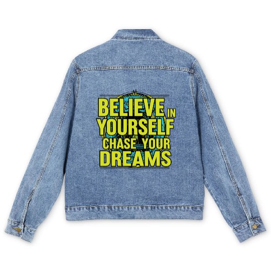 Inspirational Dream  Typography Design Men's Denim Jackets