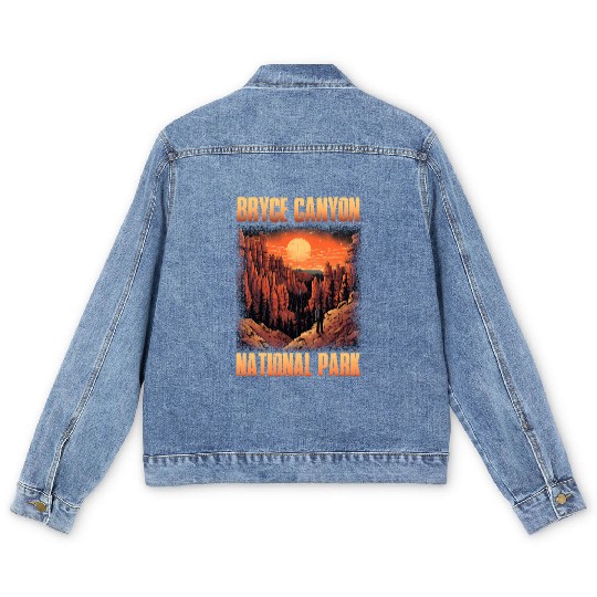 Bryce Canyon National Park Sunset Illustration Men's Denim Jackets