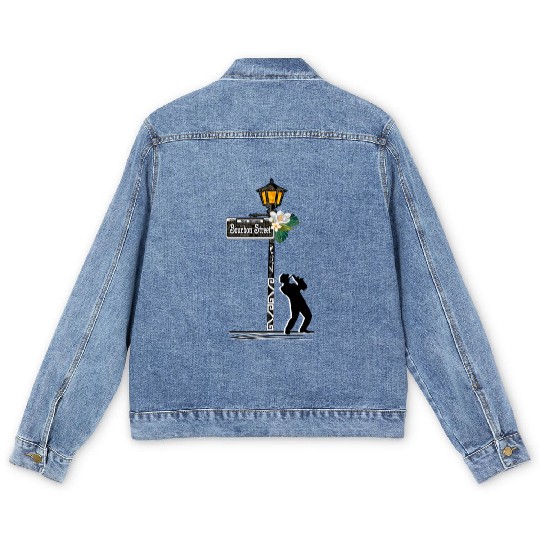 Bourbon Street Saxophonist 2 Men's Denim Jackets