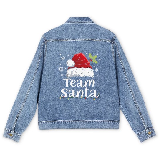 Team Santa Holiday Christmas Design Men's Denim Jackets
