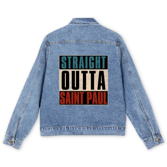 Straight Outta Saint Paul Minnesota MN Men's Denim Jackets