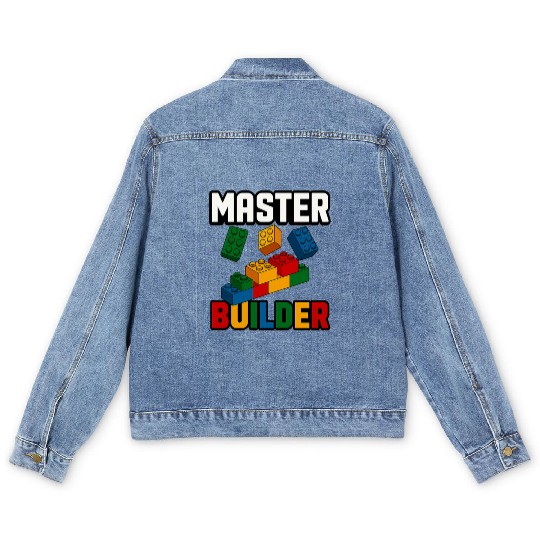 Master Builder Wall Brick System Toys Team Men's Denim Jackets
