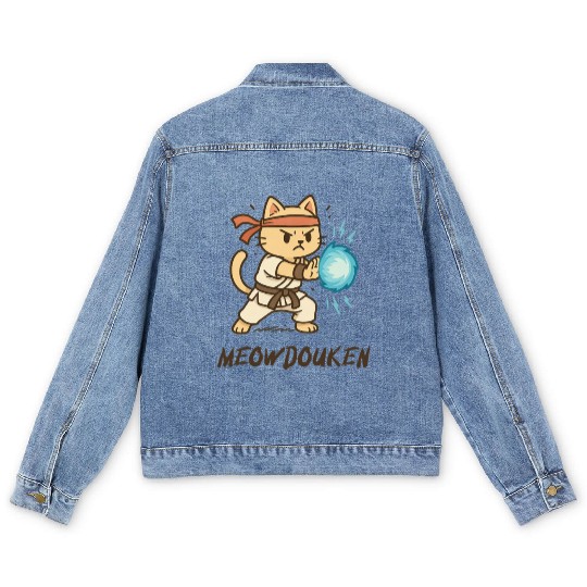 Meowdouken Street Fighter Men's Denim Jackets