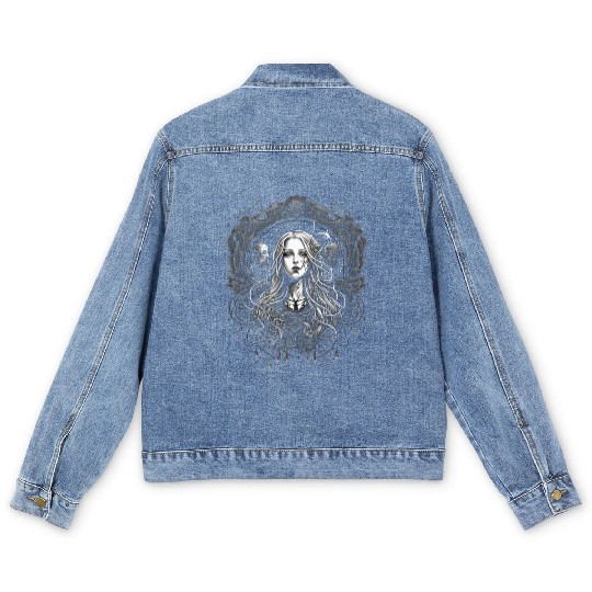 Celestial Gothic Woman Art Men's Denim Jackets