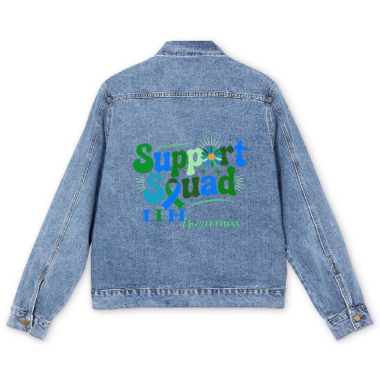 Support Squad IIH Awareness Design Men's Denim Jackets