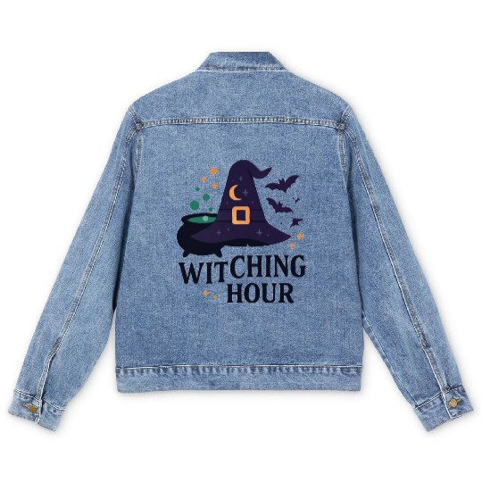 Witching Hour Night Scene Design Men's Denim Jackets