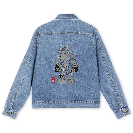 Samurai Otter in Armor Men's Denim Jackets