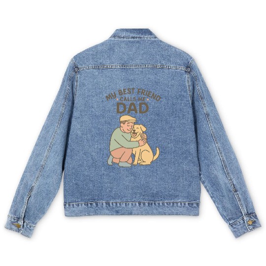 Dog Dad Pastel Hug Men's Denim Jackets – My Best Friend