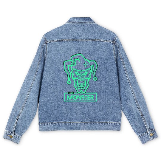 Neon Circus Horror Skull Design Men's Denim Jackets