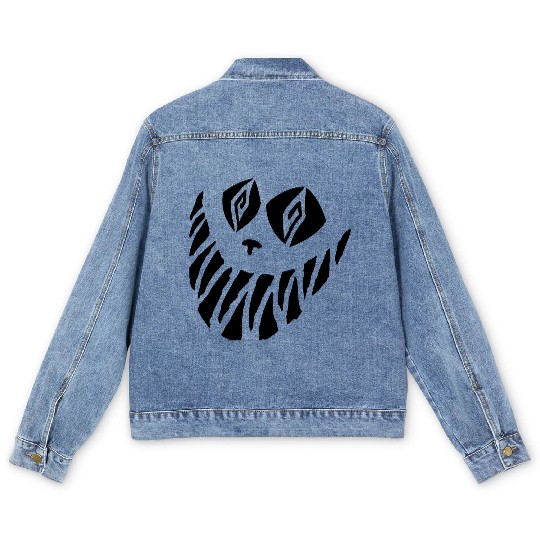 Crazy Cheshire Cat Face Men's Denim Jackets