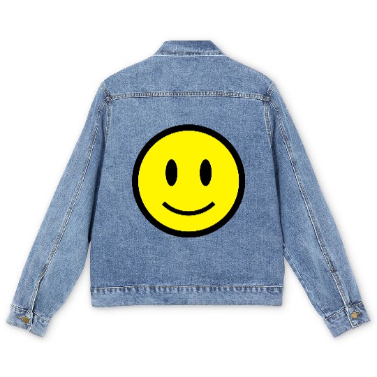 Smiley Face Icon 2c Men's Denim Jackets