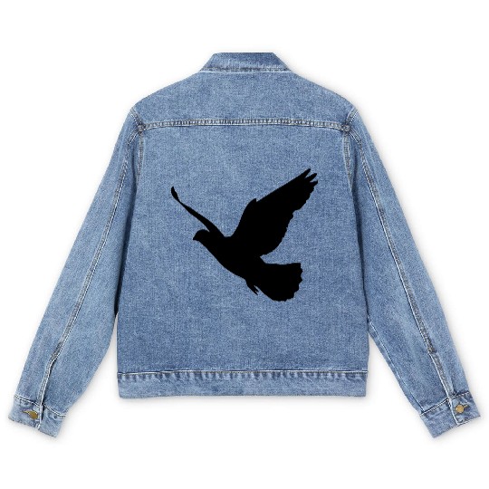 1 color - Dove Birds Flying Peace Freedom Nature Men's Denim Jackets