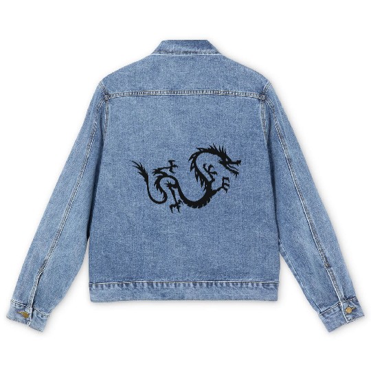 Chinese Dragon Tattoo 3 Men's Denim Jackets