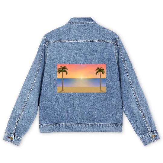 Sunrise / Sunset Beach Scene Men's Denim Jackets