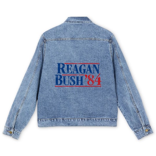 Distressed Reagan - Bush ’84 Men's Denim Jackets