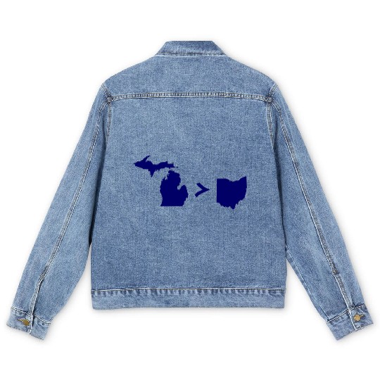 Funny Michigan Greater Than Ohio Men's Denim Jackets