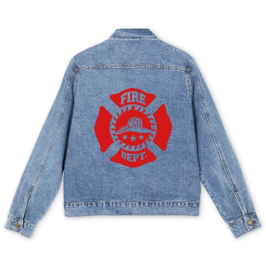 Fire Brigade logo symbol design Men's Denim Jackets