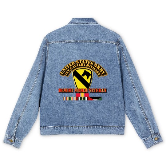 Army - 1st Cavalry Division - Desert Storm Veteran Men's Denim Jackets