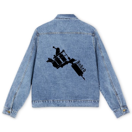 Inked Tattoo Gun Men's Denim Jackets