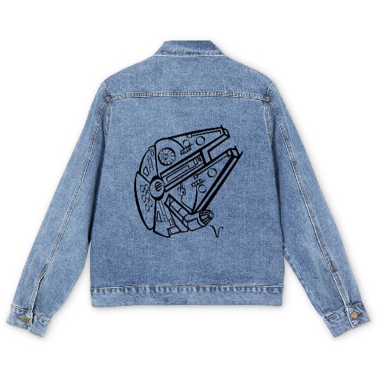Millennium Falcon [Artist Rendering 4] Men's Denim Jackets