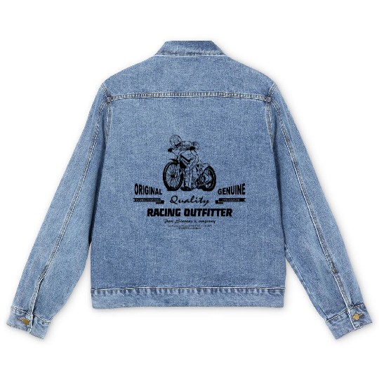 Motorcycle Speedway - Dirt Track Racing Men's Denim Jackets