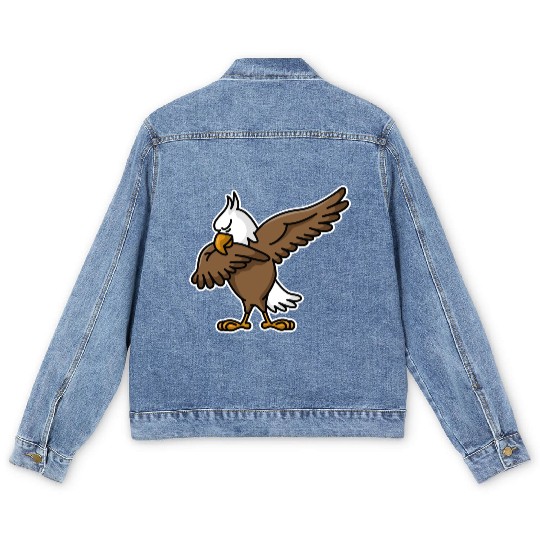 Dabbing dab proud American Eagle coat of arms Men's Denim Jackets